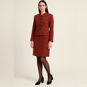 Sonia Rykiel Paris Vintage Wool Houndstooth Two-Piece Skirt Suit – EU 38 (US 6)
